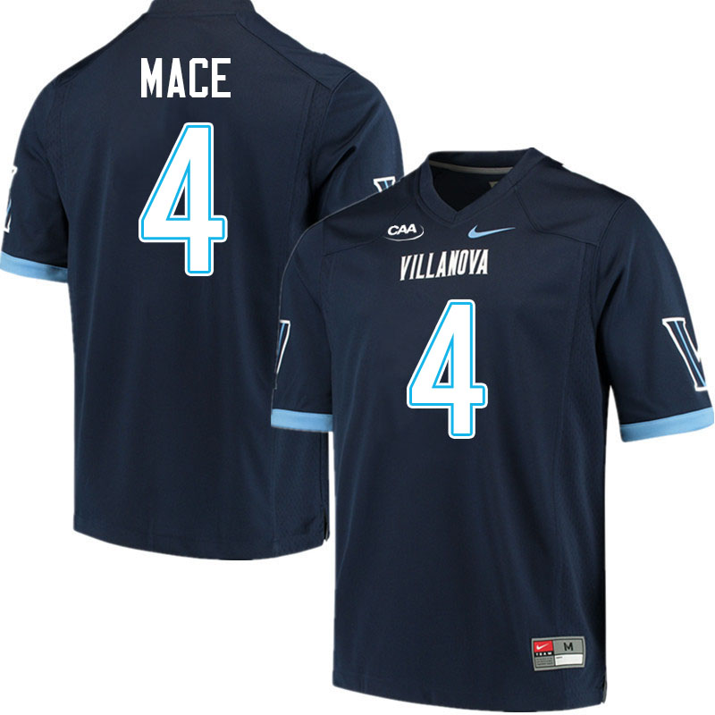 Villanova Wildcats #4 Ja'briel Mace College Football Jerseys Stitched-Navy